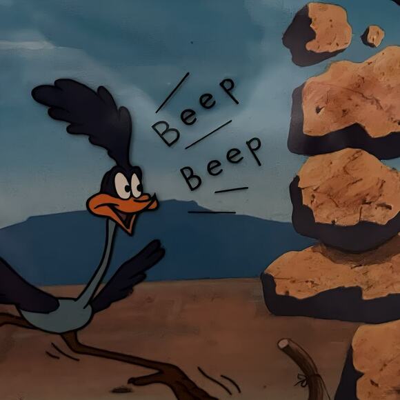 Looney Tunes Road Runner Wile E. Coyote Limited Edition Animation Cel Art Rare - Picture 4 of 11